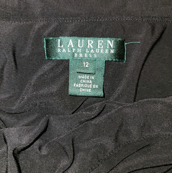 Ralph Lauren Elegant One-Shoulder Black Dress With Side Ruching - Picture 6 of 9